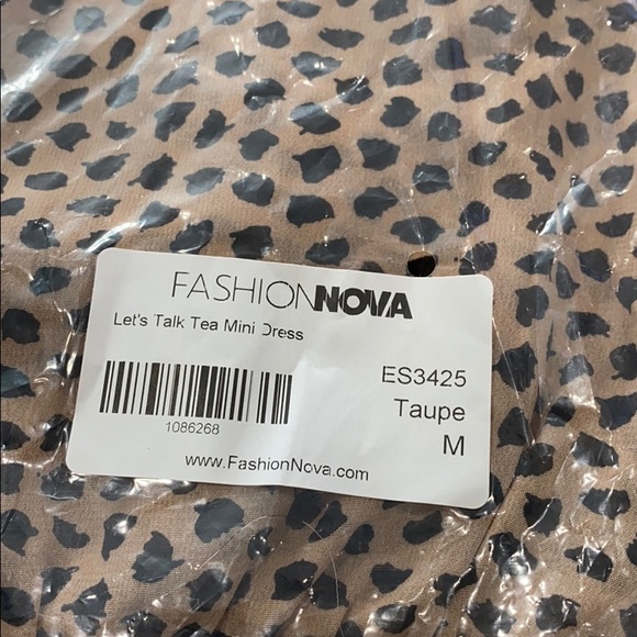 Fashion Nova Let's Talk Tea Mini Dress Taupe 👗 - Picture 7 of 7